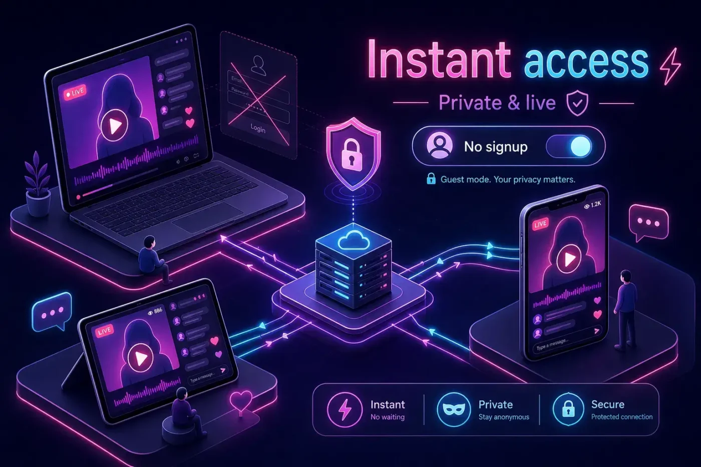 No-signup adult cams: watch live shows without an account